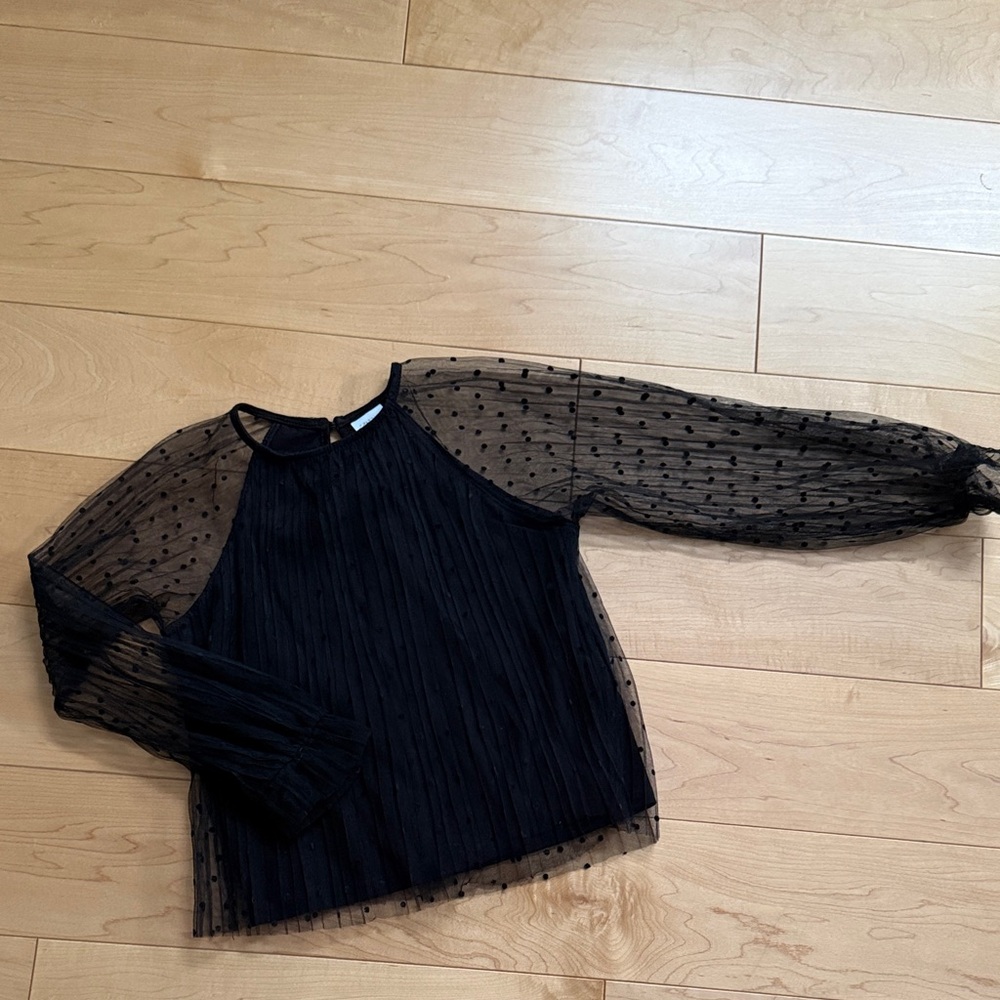 Zara Black Sheer Kids Blouse